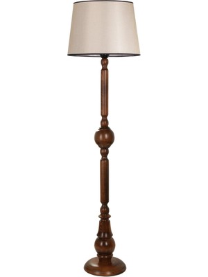 Teknotrust Pırıl Ceviz Lambader Pramit Açık Hasır Abajurlu