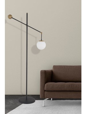 Teknotrust Thunder Siyah Eskitme Metal Kafe Restoran, Salon, Oturma Odası Köşe Lambader