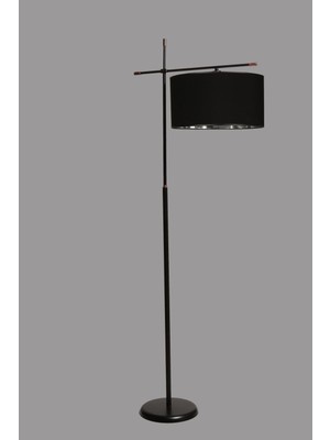 Teknotrust Pera Lambader Siyah Ayak Siyaha Krom Silindir Abajurlu