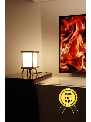 Teknotrust Aç-Kapa Anahtarlı Lambader, Gece Lambası, Ahşap Lambader