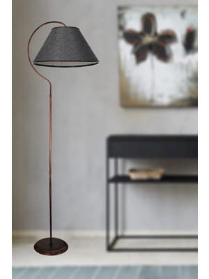 Teknotrust Aydınlatma Lambader Elips Siyah Bakır Patine Çember Siyah 350 x 150 x 200 Koyu Gri