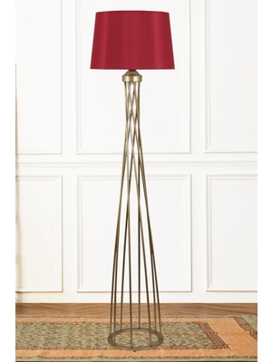 Teknotrust Burgulu Eskitme Metal Lambader Bordo Konik Şapka , Oturma Odası ,yatak Odası , Salon Lambader