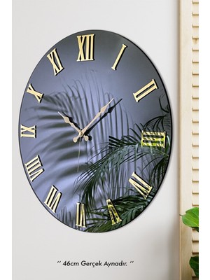 46 cm Gerçek Ayna Pleksi Rakam Dekoratif Duvar Saati