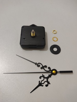 Saat Mekanizması, Akar Sessiz Duvar Saat Mekanizması 16 mm Askılı -Akrep-Yelkovan-Saniye-Dahil