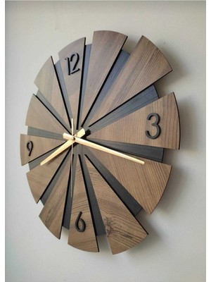 Ahşap Katmanlı Sessiz Akar Dekoratif Duvar Saati