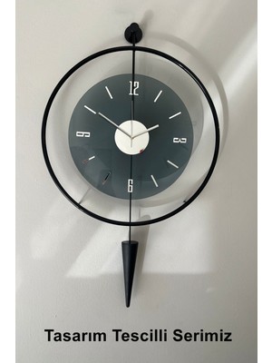 (Büyük Boy) - Füme Masippi (E x C L U S I V E ) - Siyah Metal Duvar Saati
