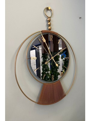 Aynalı Sayra Saat , Modern Dekoratif Ledli(Pilli) Duvar Saati