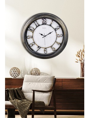 Akar Saniye Sessiz Mekanizma Dekoratif Duvar Saati 46 cm