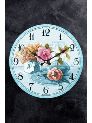 Dekoratif Plastik Cam Bombeli Mutfak Duvar Saati 25 cm