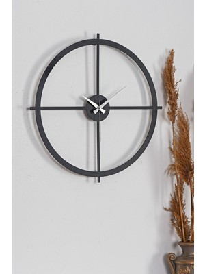 Duvar Saati 50CM Sessiz Mekanizma Siyah Metal Kasa Modern Tasarım - Nuvola 50 Mds-50