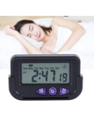 Yapıkanlı ve Masaüstü Stantlı Alarlı Kronometreli Mini Dijital Saat