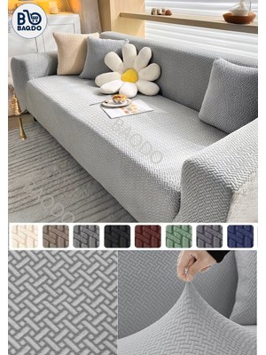 Baqdo Tuğla Desen Koltuk Örtüsü 3lu / 3 Kişilik Lastikli Kayma Yapmayan Çekyat kılıfı, Kanepe Kılıfı yıkanabilir 1 Adet