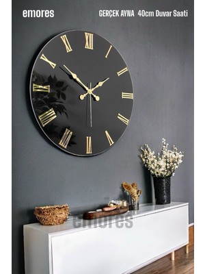 41 cm Gerçek Ayna Pleksi Rakam Dekoratif Duvar Saati