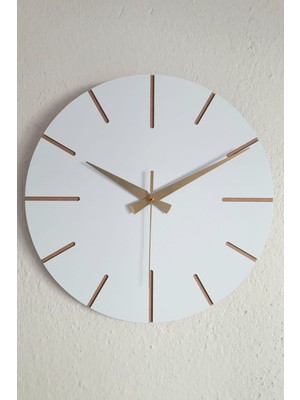 Kopya - Dekoratif Özel Tasarım Ahşap El Yapımı Duvar Saati 34 x 34 cm Minimalist Grafiti Gri