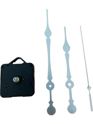 Saat Mekanizması, Akar Sessiz Duvar Saat Mekanizması 16 mm Şaft -Akrep-Yelkovan-Saniye-Askılı