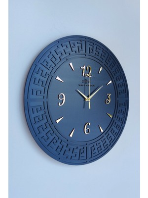 Tangled Lines Siyah & Gold Türkçe Rakam 50X50CM Sessiz Duvar Saati