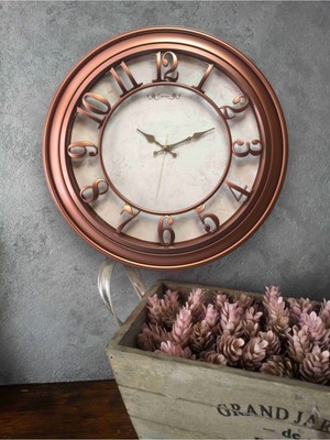 Akar Saniye Sessiz Mekanizma Dekoratif Duvar Saati 46 cm