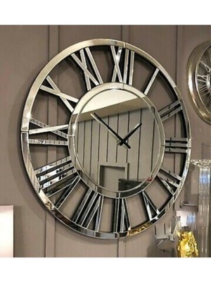 Büyük Boy Dekoratif Vıp Aynalı Duvar Saati 40 cm