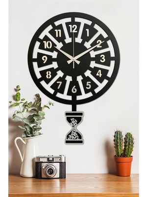 Klasik Zaman-Gümüş Premium Sallanır Sarkaçlı Duvar Saati