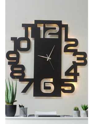 Modern Dekoratif Rakamlı Işıklı Duvar Saati Mutfak Duvar Saati Odaya Uygun Saat Oturma Odası Saati