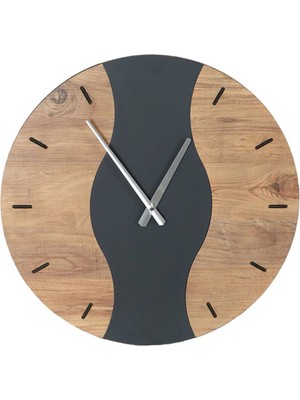 Atlantik Çam Antrasit Gri Büyük Boy 6mm Duvar Saati