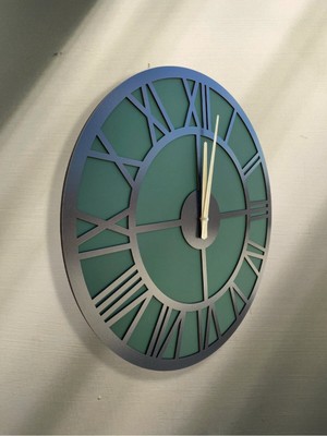 Yaprak Yeşil Roma Dekoratif Duvar Saati 50X50 cm