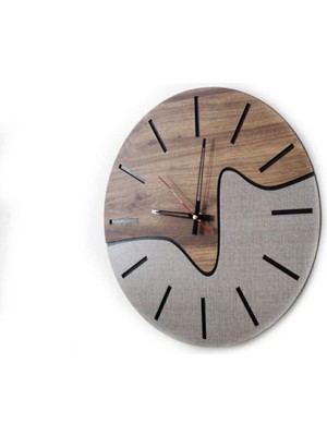 Kahverengi Siyah Dekoratif Ahşap Saat