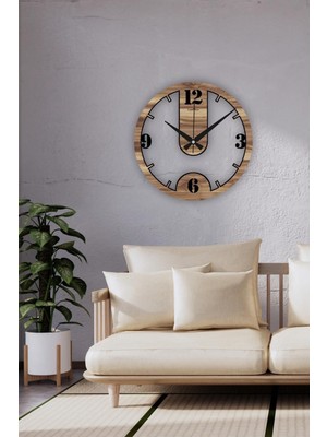 Ahşap Duvar Saati, Sessiz Mekanizma, Salon Duvar Saati, Yeni Ev ve Ofis Hediyesi, 42CM