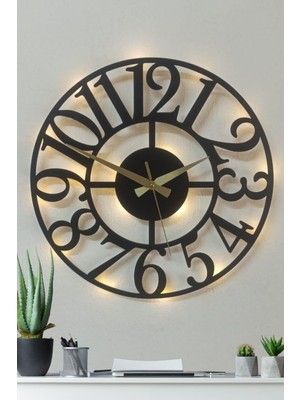 Modern Büyük Rakamlı Duvar Saati Şık Işıklı Duvar Saati Mutfak Duvar Saati