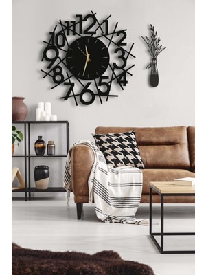Dekoratif Duvar Saati 50X50CM + Vazo Tablo