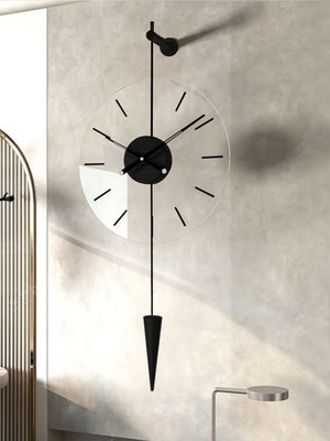 Siyah Galileo 3-6-9-12 Rakamlı Seri , Modern Dekoratif Metal Cam Duvar Saati