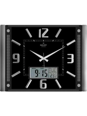 711-S Premium Kabartma Rakam Dijital Duvar Saati Siyah FMA00418