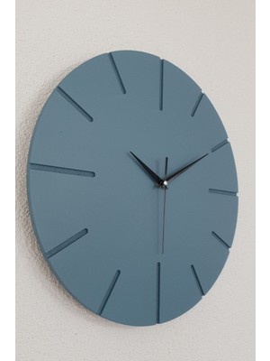 Kopya - Dekoratif Özel Tasarım Ahşap El Yapımı Duvar Saati 34 x 34 cm Minimalist Grafiti Gri