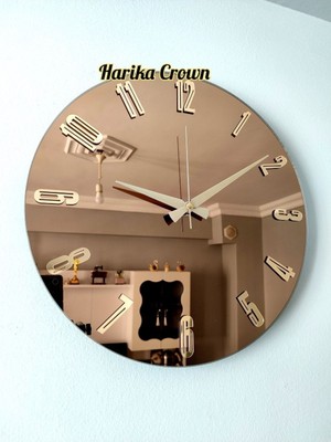 Gerçek Aynalı Dekoratif Duvar Saati (40 Cm)