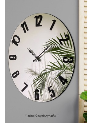 46 cm Gerçek Ayna Pleksi Rakam Dekoratif Duvar Saati