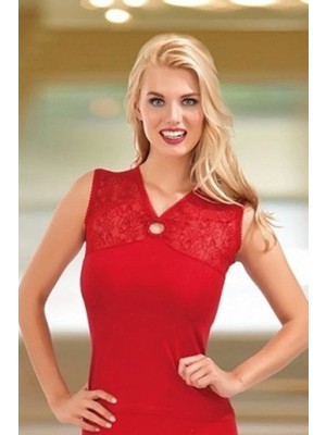 Dantelli Floklu Kravize Kolsuz Modal Kadın Bluz Elestan