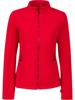 2AS Cara Kadın Tam Fermuarlı Ince Polar Sweatshirt Kırmızı