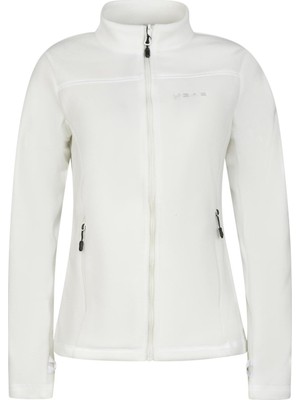 2AS Cara Kadın Tam Fermuarlı Ince Polar Sweatshirt Beyaz