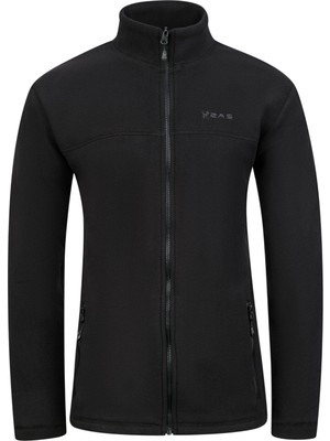2AS Chestert Erkek Tam Fermuarlı Ince Polar Sweatshırt Siyah