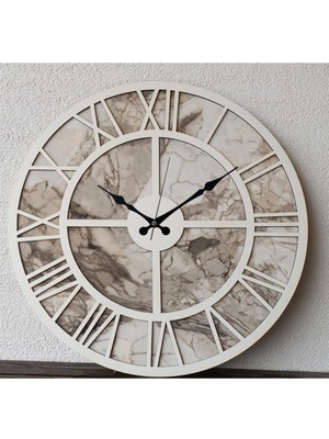 Mermer Desenli Duvar Saati