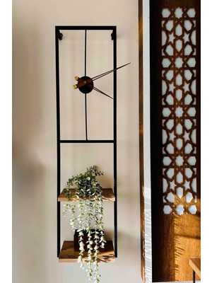 Duvar Saati Kitaplık , Modern Dekoratif Raf Kitaplık Metal Duvar Saati