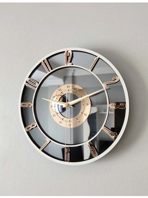 Gerçek Ayna Dekoratif Duvar Saati (Masa Veya Duvar) Küçük Boy Duvar Saati 25 cm