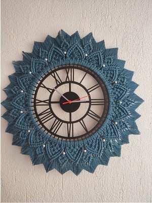 Duvar Saati, Makrome Duvar Saati, Ev Dekorasyon Ürünü