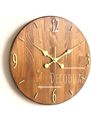 Masif Ahşap Duvar Saati 40CM Çap