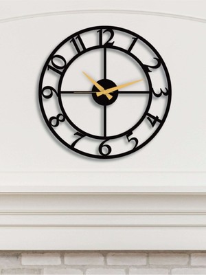 Rakamlı Metal Siyah Duvar Saati 1,5 mm Kalınlık 41X41 cm