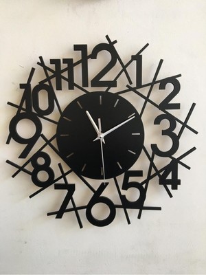 Ahşap Siyah Sessiz Duvar Saati