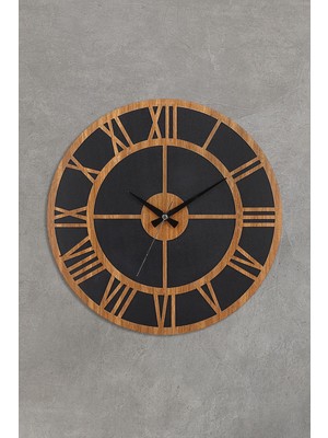 Muyika Roma Ahşap Yeni Koleksiyon Dekoratif Mdf Sessiz Mekanizma 41X41CM Duvar Saati Ads-41