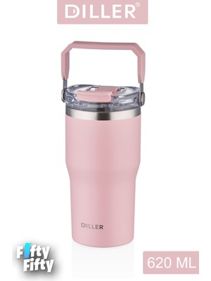 Vagonlife Dıller 620 ml Tek Kapak Çift Kullanım Pipetli/pipetsiz Taşıma Kulplu Mug/çelik TERMOS-FFDILLERD9168