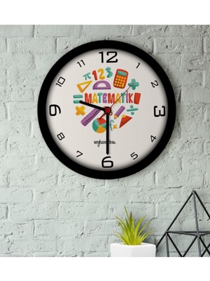 Kişiye Özel Matematik Öğretmeni Ahşap Duvar Saati-13