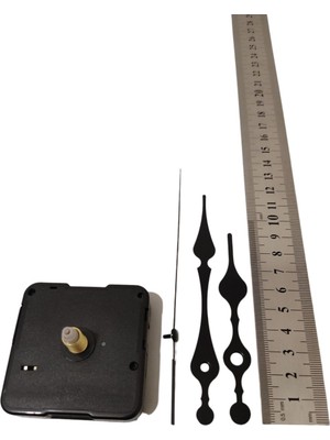 Saat Mekanizması,quartz Akar Saat Mekanizması 16 mm ve Seti (Akrep - Yelkovan - Saniye) Askısız